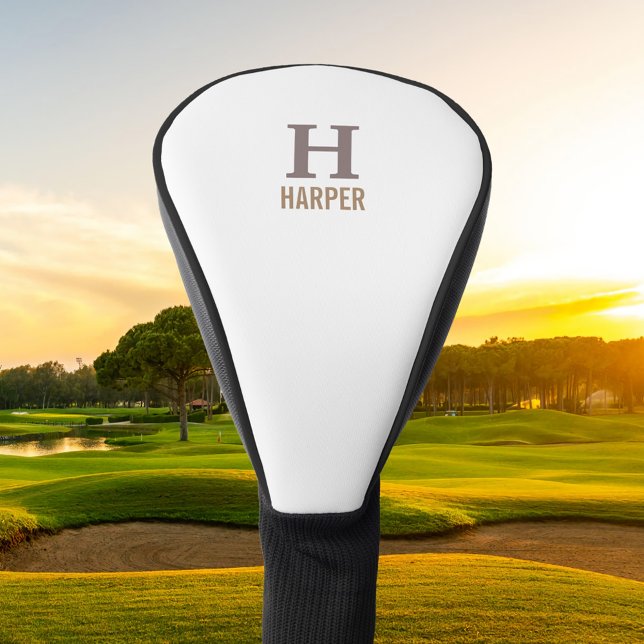 Couvre-club De Golf Monogramme moderne personnalisé (Créateur téléchargé)