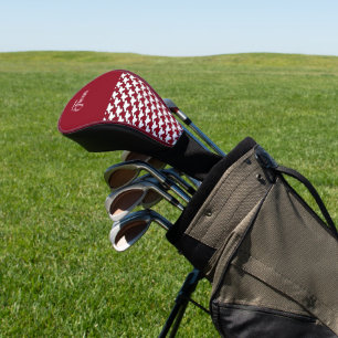 Couvre-club De Golf Monogramme motif de base rouge et blanc