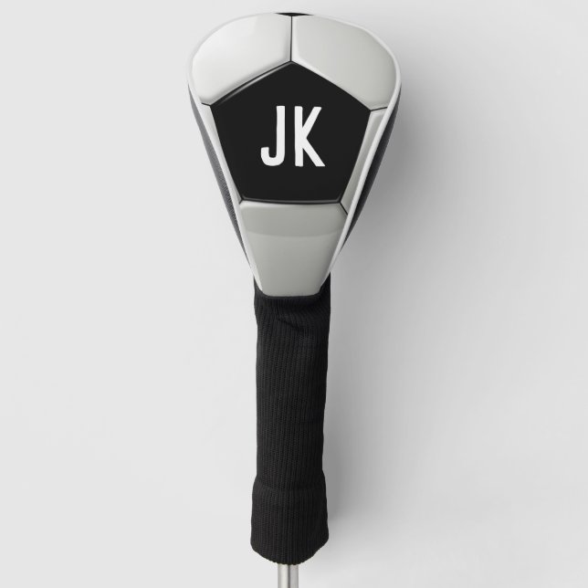 Couvre-club De Golf Monogramme noir et blanc (Devant)