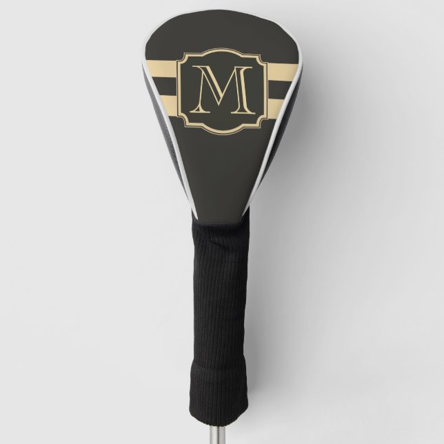 Couvre-club De Golf Monogramme noir et or (Devant)