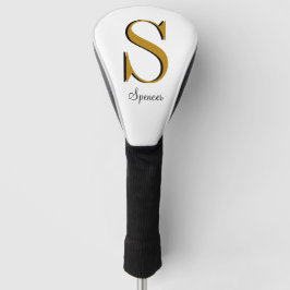 Couvre-club De Golf Monogramme or Nom personnalisé initial