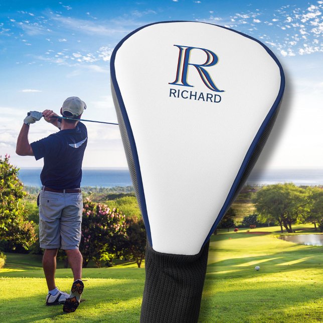Couvre-club De Golf Monogramme personnalisé à trois couches avec préno (Créateur téléchargé)