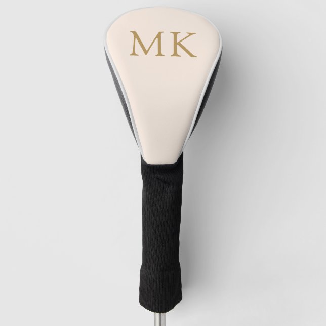 Couvre-club De Golf Monogramme personnalisé Initiales rose vif moderne (Devant)