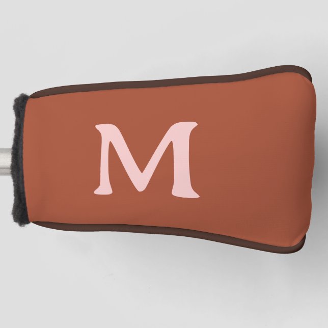 Couvre-club De Golf Monogramme personnalisé orange brûlé (Devant)