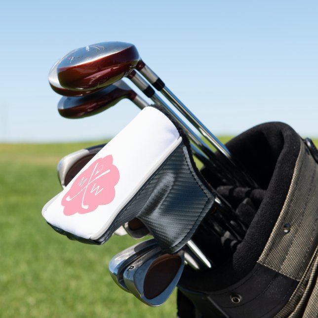 Couvre-club De Golf Monogramme personnalisé rose (In Situ)
