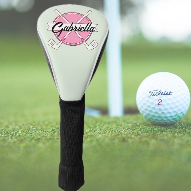 Couvre-club De Golf Monogramme personnalisé Rose Clubs de Golf personn (Créateur téléchargé)