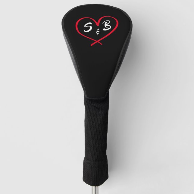 Couvre-club De Golf Monogramme personnalisé Script moderne Cadeau Sain (Devant)