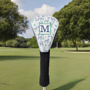 Couvre-club De Golf Monogramme Preppy White Zebra Martini