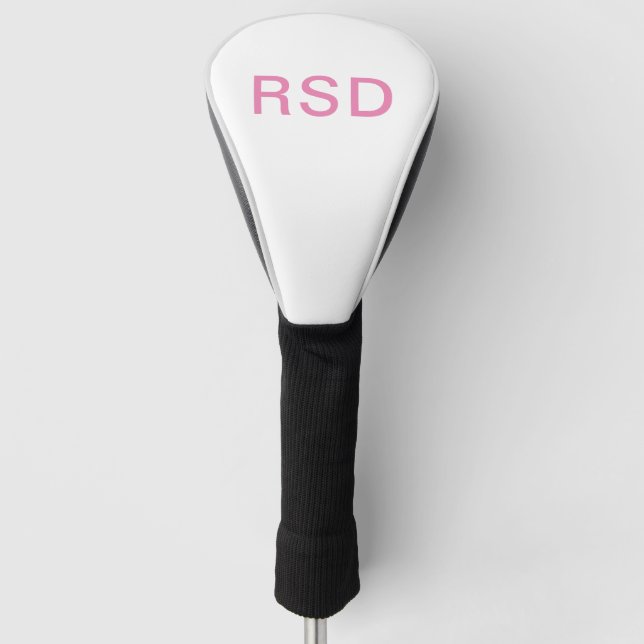 Couvre-club De Golf Monogramme rose initial personnalisé (Devant)