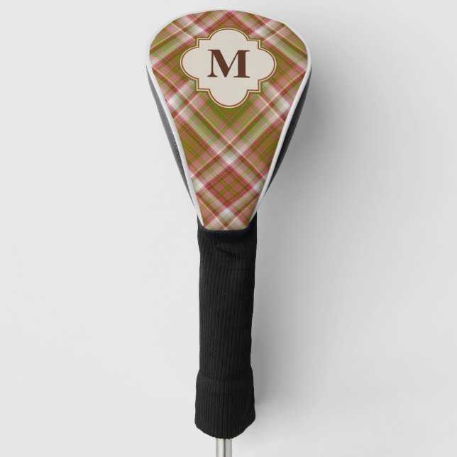 Couvre-club De Golf Monogramme rouge vert (Devant)