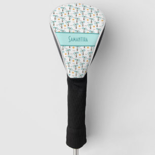 Couvre-club De Golf Monogramme Tropical Palm Trees Sunshine Beach Turq