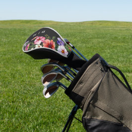 Couvre-club De Golf Monogrammed Modern Boho Floral