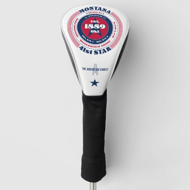 Couvre-club De Golf Montana State Circle Custom Golf Head Cover (Devant)