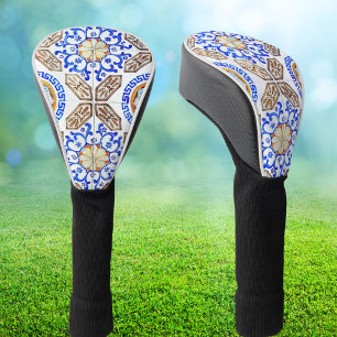 Couvre-club De Golf Mosaïque bleue italienne