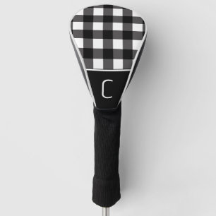Couvre-club De Golf Motif à carreaux plaid buffle noir et blanc