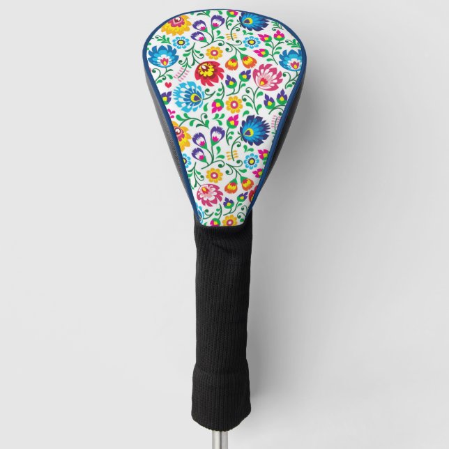 Couvre-club De Golf Motif à fleurs d'art populaire 2 (Devant)