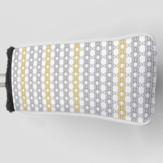 Couvre-club De Golf Motif argent et or (Devant)