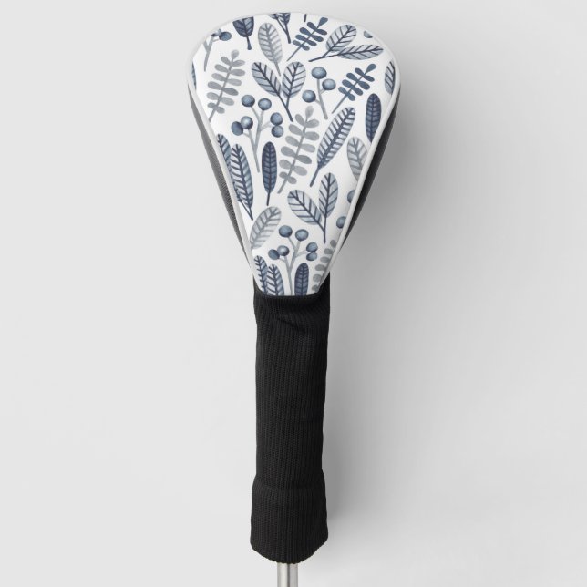 Couvre-club De Golf Motif botanique moderne bleu scandinave (Devant)