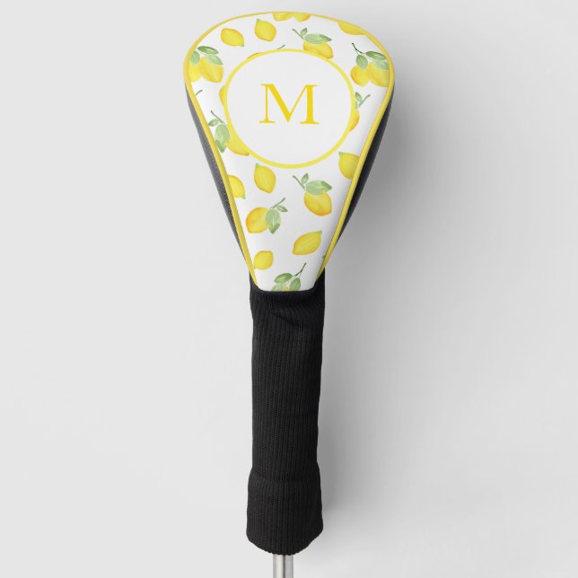 Couvre-club De Golf Motif citrons aquarelles (Devant)