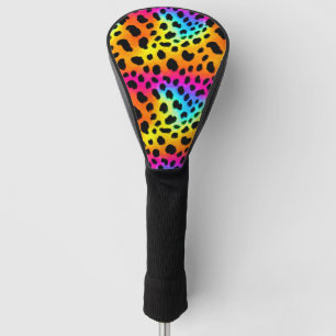 Couvre-club De Golf Motif coloré Rainbow Cheetah sans couture