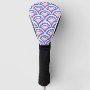 Couvre-club De Golf motif damassé floral bleu