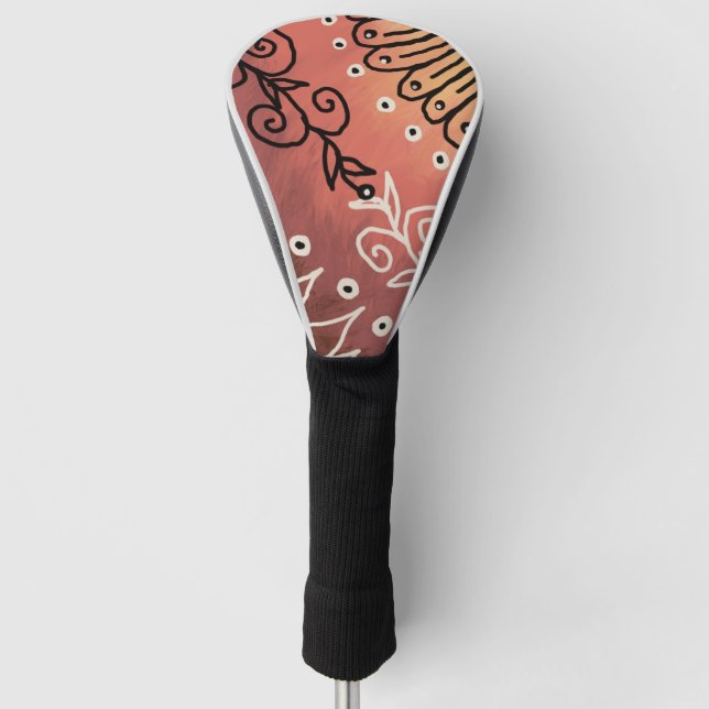Couvre-club De Golf Motif d'art drôle rouge (Devant)