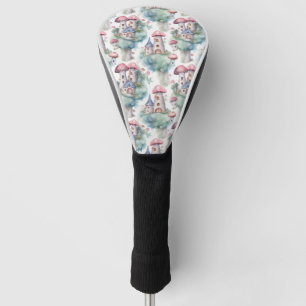 Couvre-club De Golf Motif de chalet champignon fantaisiste (10)