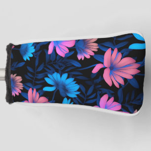 Couvre-club De Golf Motif de fleurs néon lumineuses