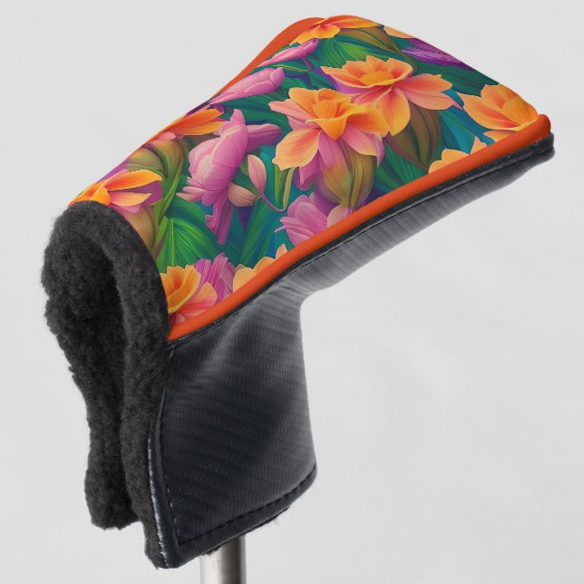 Couvre-club De Golf Motif de fleurs tropicales hawaïennes (Devant 3/4)