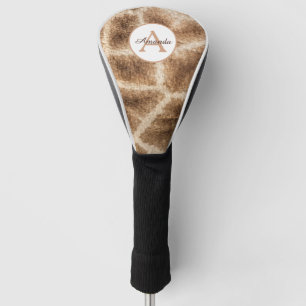 Couvre-club De Golf Motif de girafe moderne avec monogramme et nom