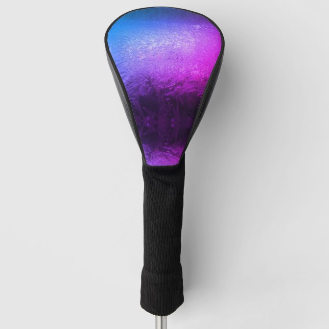 Couvre-club De Golf Motif de glace bleu et violet (Devant)