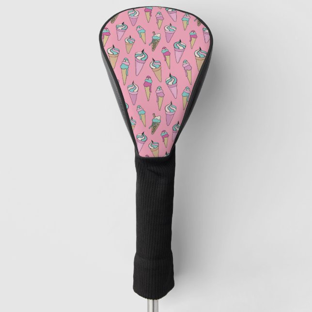 Couvre-club De Golf Motif de glace rose (Devant)