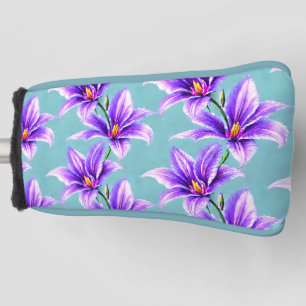 Couvre-club De Golf Motif de muguet violet 