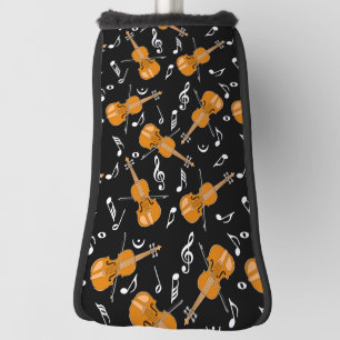 Couvre-club De Golf Motif de notes de musique violon