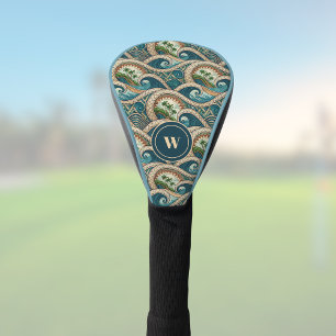 Couvre-club De Golf Motif de palmiers à vagues tropicales polynésienne