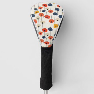 Couvre-club De Golf Motif de pavots colorés à l'aquarelle