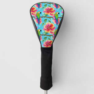 Couvre-club De Golf Motif de perroquet et de fleurs tropicales