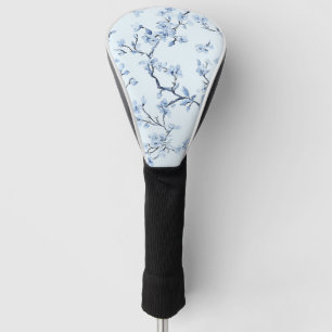 Couvre-club De Golf Motif de toile florale vintage bleu (9)