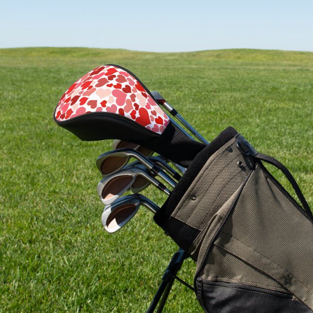 Couvre-club De Golf Motif Des Coeurs, Coeurs Rouges, Amour (In Situ)