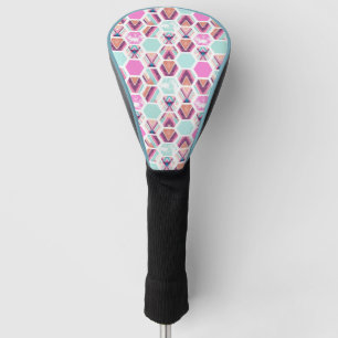 Couvre-club De Golf Motif d'hexagone d'aquarelle