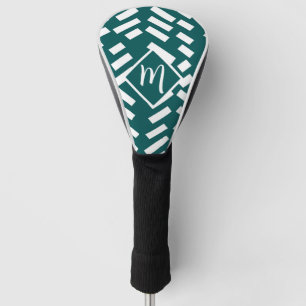 Couvre-club De Golf Motif diagonal minimaliste, Monogramme