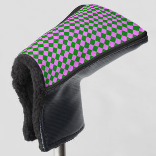 Couvre-club De Golf Motif diamant Pink Green Checker