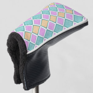 Couvre-club De Golf Motif diamant prisme Harlequin pastel