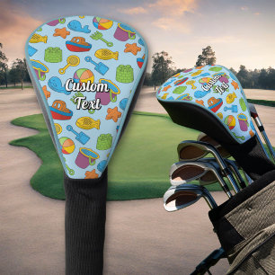 Couvre-club De Golf Motif d'icônes de jouets de plage