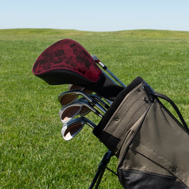 Couvre-club De Golf Motif en marbre noir et rouge. (In Situ)