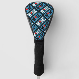 Couvre-club De Golf Motif en verre de vin rouge