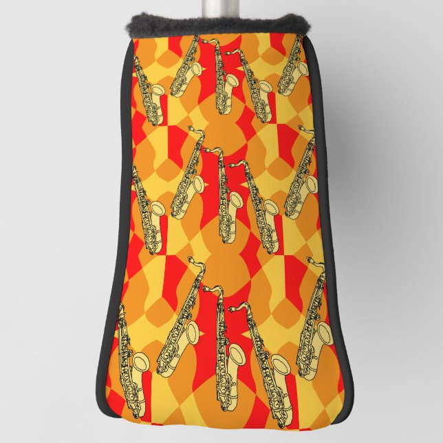 Couvre-club De Golf Motif gris saxophone (Tourné à 90°)