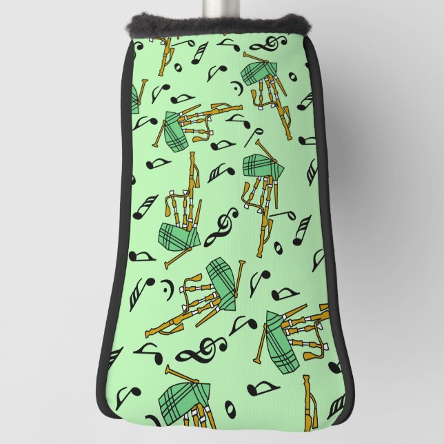 Couvre-club De Golf Motif Notes musicales Bagpipe (Tourné à 90°)