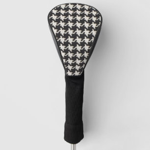 Couvre-club De Golf Motif Pied-de-Poule Noir Blanc