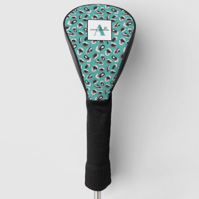 Couvre-club De Golf Motif Poster de animal vert Monogrammé (Devant)